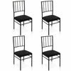 Glass Dining Table and 4 Chairs Set PU Leather Furniture Office Kitchen Modern