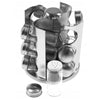 Revolving Rotating Steel 12/16 Jar Spice Rack Storage Glass Jars & Chrome Lids