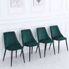 4x Velvet Dining Chairs Padded Seat Retro Metal Legs Office Kitchen Lounge Chair