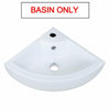 Small Corner Ceramic Cloakroom Basin Hand Wash Wall Mounted Bathroom Sink + Tap