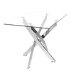 Dining Table and 2/4/6 Chairs Set Tempered Glass PVC Leather Rectangle White NEW