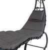 Comfortable Outdoor Garden Patio Metal Rocking Lounger Chair With Sun Roof Shade