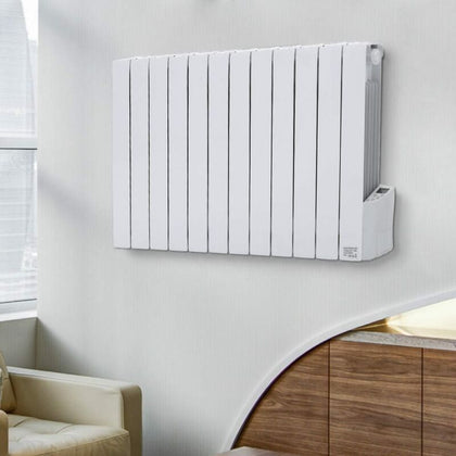 2000W OIL FILLED PANEL RADIATOR ELECTRIC HEATER WALL MOUNTED W/ TIMER THERMOSTAT