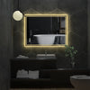 Large LED Bathroom Mirror Wall Mounted Vanity Makeup Defogger Rectangle Dimmable