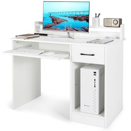 Wooden Computer Desk W/ Keyboard Tray Writing Workstation Vanity Dressing Table