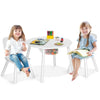 3PCS Kids Table and Chair Set Children Study Drawing Desk W/ Hidden Mesh Storage