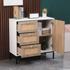 Pastoral Storage Cabinet Cupboard Sideboard Chest Of Drawers W/ 3 Drawers 1 Door