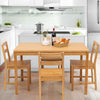 5-Piece Dining Set Bamboo Dining Table & 4 Chairs kitchen Furniture Waterproof