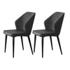 2/4/6pcs Dining Chairs Set Faux Leather Seat Back Metal Legs Kitchen Chair