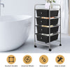4-Drawer Mobile Storage Trolley Cart w/4 Removable Plastic Drawer Large Capacity