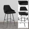 1/2/4x Bar Stool Velvet Padded High Counter Chair Backrest Barstool Pub Kitchen