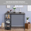 Kitchen Breakfast Counter Dining Table Modern Bar Table 3 Tiers Storage Shelves