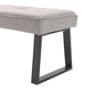 Long Seat Bench Dining Chairs Soft Linen Padded Golden Lounge Stool Steel Legs