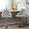 1/2x Velvet Breakfast Bar Stools Kitchen Counter Chair Lift Chrome Base Pub Rest