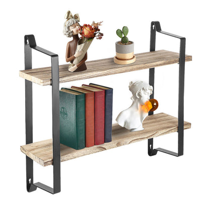 UK Large Rustic Industrial Pipe Wall Floating Shelf Wooden Storage Shelving Unit