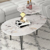 Double Nested Coffee Table Set Marble Nesting Sofa Side Table Sintered Stone Top