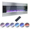 Electric 50" Wall Mounted LED Fireplace Flames Tempered Glass Fire Freestand UK