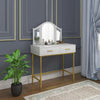 Modern Dressing Table Jewelry Makeup Desk w/ Large Mirror & Drawer Bedroom
