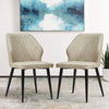 2 pcs Dining Chairs Set Faux Leather PU Seat Soft Back Metal Legs Kitchen Chair