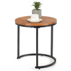 Set of 2 Round Nesting Coffee Table Compact Stacking Side Tables Space-saving