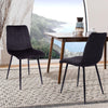 Set of 2 Velvet Dining Chairs Soft Padded Seat Metal Legs Modern Office Kitchen