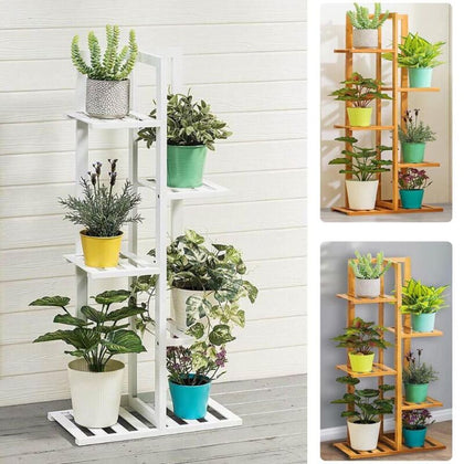 5Tier Outdoor Indoor Wooden Plant Stand Planter Flower Pot Garden Shelf Shelving