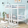 3ft Wooden Storage Bed Frame Bunk Beds Kids Loft Bed High Sleeper w/ Desk Chairs