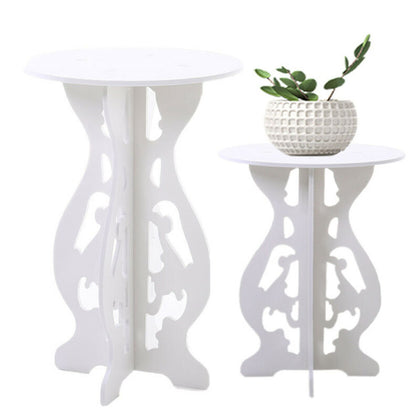 Sofa Side Tables Living Room Round Tea Coffee Lamp Plant Stand White Furniture