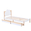 3ft Single Size Wooden Bed Frame Kids Bed with 2 Storage Drawers Cloud Headboard