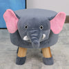 Animal Footstool Upholstered Padded Stool Pouffe Seat Chair Sturdy Wooden Legs