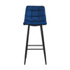 2 Pcs Bar Stools Breakfast Pub Chair Velvet Metal Legs Kitchen 65 cm Seat High