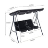 Patio Metal Swing Chairs Outdoor Hammock 3 Seater Canopy Garden Bench Sunshade