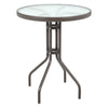 Indoor Outdoor Portable Garden Patio Bistro Dining Table Folding Glass Top Table
