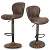 2PCS Swivel Bar Stool PU Leather Pub Cafe Chair Height Adjustable Kitchen Chair