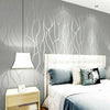 Modern 3D Crescent Wave Stripes Embossed Non-woven Flocking Wallpaper Grey 10M