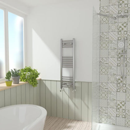 Chrome White Bathroom Heated Towel Radiator Ladder Rail Rad Curved Straight