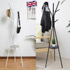 Iron Frame Wooden Board Hooks Coat Rack Clothes Rail Hanger Stand Storage Shelf