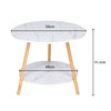 Elegant White 2 Tier Side End Table Round Coffee Tea Table Sofa Wood Legs Home