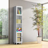 Bathroom Tall Cabinet Slim Freestanding Storage Organizer Cupboard 2 Glass Doors