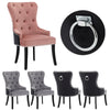 2/4Pcs Upholstered Dining Chair High Back Padded Seat with Door Knocker Kitchen