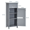 Bathroom Storage Cabinet Floor Standing Wooden Cupboard w/ Single Door & Drawer