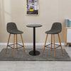 Pair of Bar Stools Dining Room Kitchen High Dining Chairs Padded Seat Back Grey
