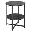 2 Tier Small Sofa Side Table Coffee End Round Black Shelf Living Room Bedroom