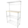 4-Tier Microwave Oven Stand Kitchen Bakers Rack Storage Shelf Organiser W/Hooks