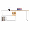 L-Shaped Computer Desk Corner Writing Study Workstation with shelves Home Office