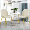 Set of 2 Velvet Dining Chair Modern Lounge Chair Upholstered Makeup Vanity Chair