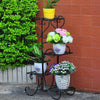 4 Tier Indoor Outdoor Plant Stand Flower Pot Display Shelf Metal Rack Home Decor
