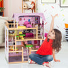 Wooden Kids 3 Storey Doll House With Furniture Accessories Mansion Playhouse Toy