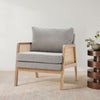Stylish Modern Rattan Armchair Living Room Accent Chair Wooden Frame Single Sofa