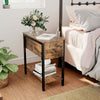 Side Table Flip Top End Table Couch Arm Chair Side Table w/ Storage Shelf